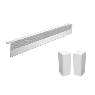 Basic Series 4 ft. Galvanized Steel Easy Slip-On Baseboard Heater Cover, Left