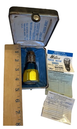 Vtg Waters Torque Watch Gauge Storage Case 651C-3 1960-70’s Original Paperwork - Picture 9 of 9