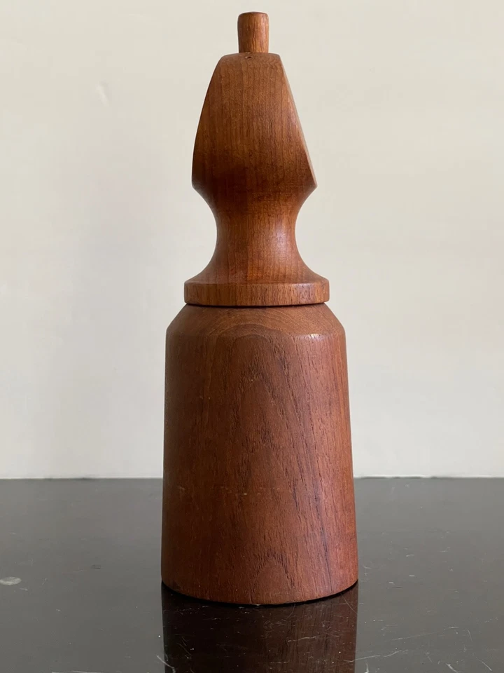 Vintage Denmark Jens H. Quistgaard Teak Wood Salt Shaker and Pepper Mill Grinder - Image 2 of 4