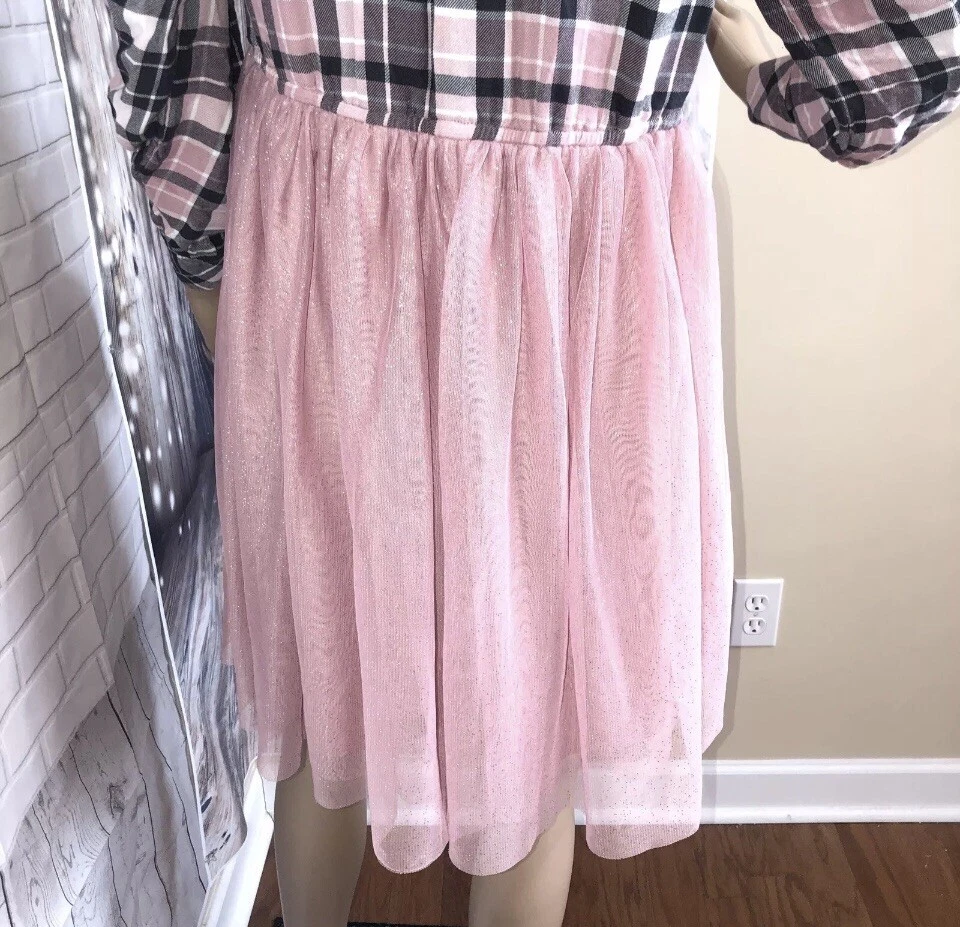 Justice Girls Flannel With Sparkly Twirl Toile Skirt Youth Size 14/16 Fun Cute B - Image 4 of 4