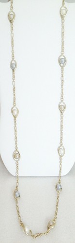 Lia Sophia POISED / ENDEAVOR Faux Pearl Matte Gold Tone Necklace