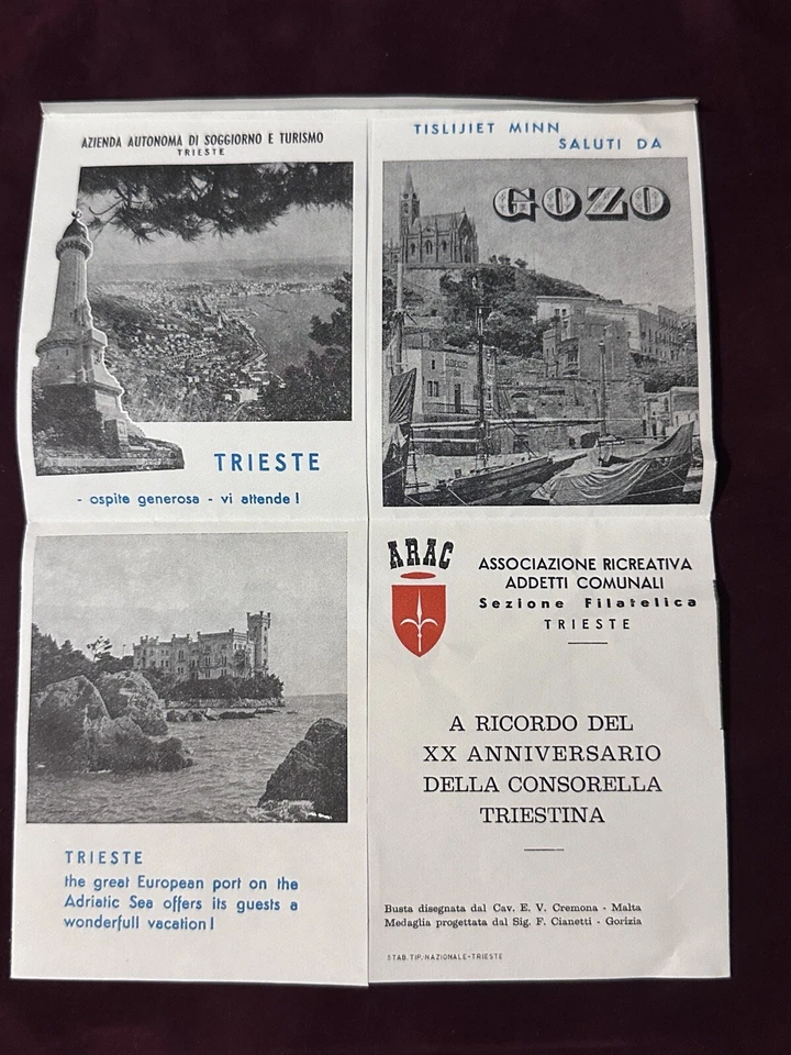 Rare MALTA Italy 1969 FDC VICTORIA GOZO MALTA TRIESTE (CREASED) — 第 4/4 张图片