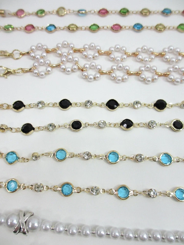 Cordón para gafas Soporte de cadena Cristal Estrás Cuentas Perla Gafas de sol Máscara Correas Foto 2 de 4