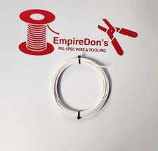 18 AWG Mil-Spec Wire, PTFE Insulated, Stranded Silver Plated, White, 15 ft