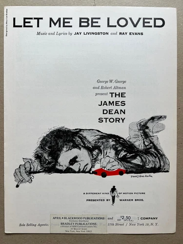 1957 JAMES DEAN STORY FILM sheet music LET ME BE LOVED Livingston & Evans