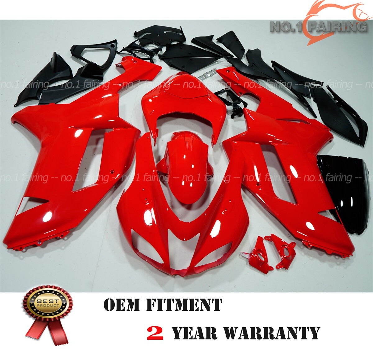 Red Fairing Kit For Kawasaki Ninja ZX6R 2007-2008 636 ZX600P
