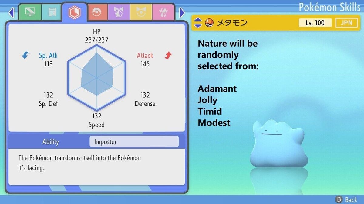 6IV - SHINY- JAPANESE DITTO, POKEMON BRILLIANT DIAMOND & SHINING PEARL  MASUDA