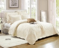 3 Piece,floral Embroidered Quilted Poly Cotton Bedspread Throw + 2 Pillow Shams 3 Piece,floral Embroidered Quilted Poly Cotton Bedspread Throw + 2 Pillow Shams