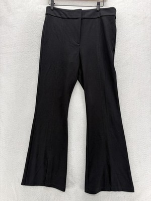 LOFT Dress Pants Womens 10P Black Ponte Flare Leg Stretch Workwear Career NWT