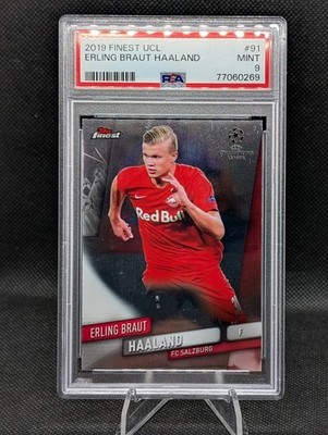 2019-20 Topps Finest UCL Erling Haaland Braut Card #91 PSA 9 MINT
