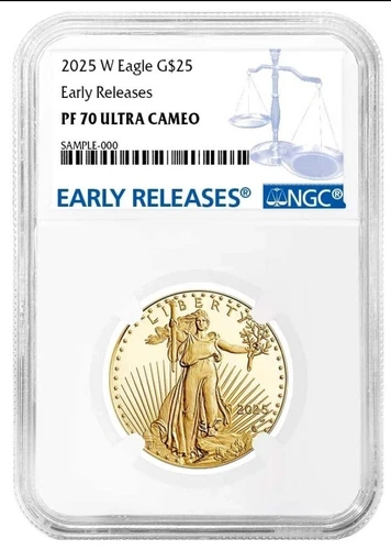 Presale - 2025-W $25 1/2-oz Proof American Gold Eagle NGC PF70UC ER Blue Label