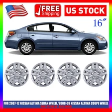 16" Set Of 4 Hubcaps for 2007-2012 Nissan Altima Sedan Wheel Rims Cover Bolt On