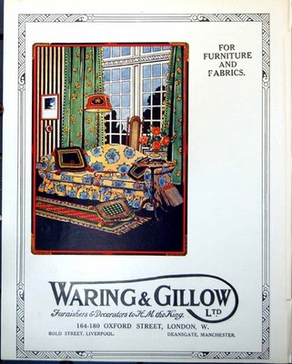 Antiker Druck Waring Gillow Möbel Birnen Gen Serie Rasierpulver 1917
