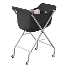 Laundry Cart with Wheels, 32 H Easy Rolling Laundry 23.2"L x 13"W x 32"H Black