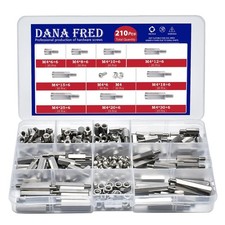 210 Pieces Hex Standoff Spacers M4 Carbon Steel Male Female Metric m4, Sliver 