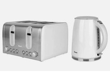 Swan Kettle & Toaster 4-Slice Twin Pack  White Pack