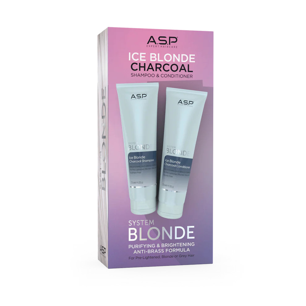 ASP System Blonde Ice Blonde Charcoal Shampoo & Conditioner 275ml Duo