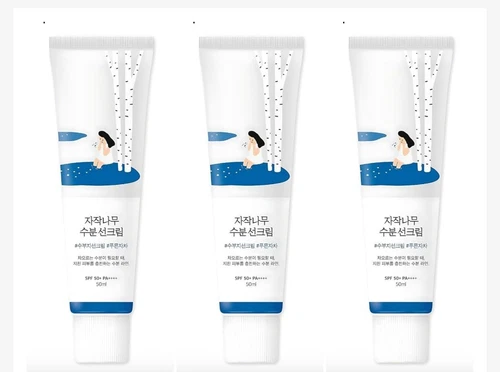 3 Pack- ROUND LAB Birch Juice Moisturizing Sun Cream SPF50+/PA++++ 1.7oz / 50ml