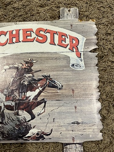 Vintage Store Display Winchester Firearms Ammunition Sign Cardboard Foam Core - Picture 7 of 23