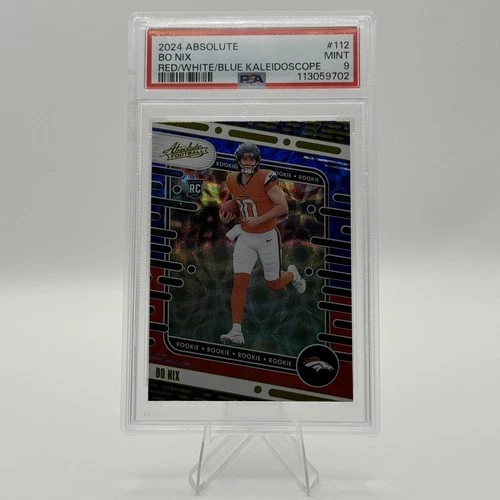 PSA 9 2024 Absolute Bo Nix Red/White/Blue Kaleidoscope #112 Broncos RC