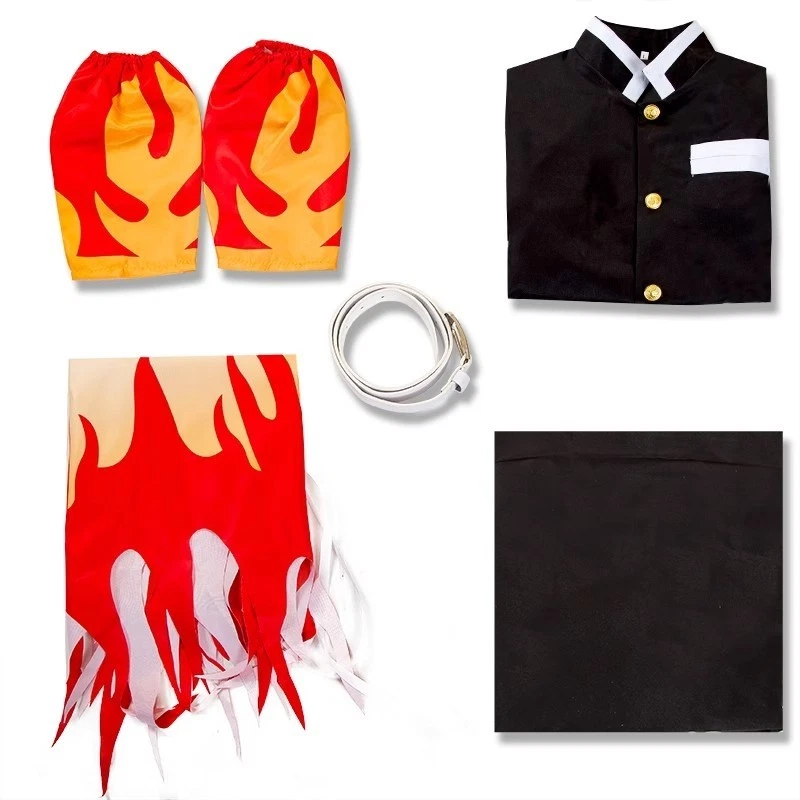 Fantasia Cosplay Halloween Demon Slayer Kimetsu no Yaiba Rengoku Kyoujurou - Imagem 2 de 4