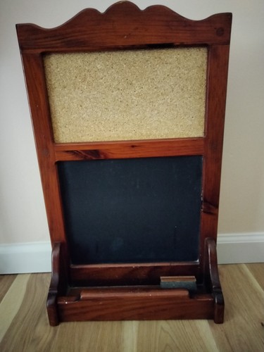 Vintage Ethan Allen Pine Wood Chalk Cork Board 24” Wall Shelf Model #12-3526 - Picture 4 of 22