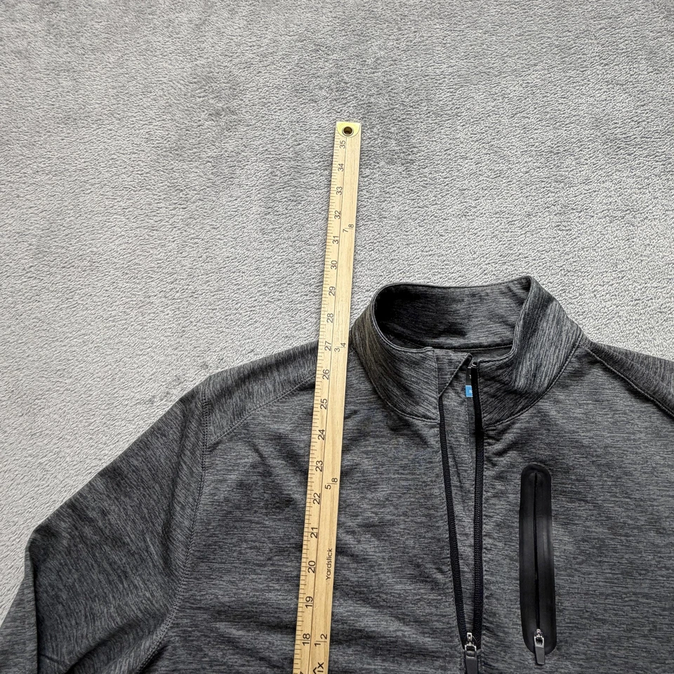 Pullover PGA TOUR Para Hombres Gris Medio 1/4 Cremallera Cuello Simulado Elastizado Golf Manga Larga Foto 3 de 4