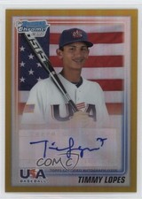 2010 Bowman Draft USA Team Gold Refractor 19/50 Tim Lopes Timmy Auto ff8
