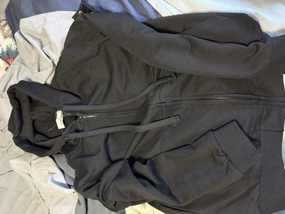 Stone Island Men's Black Cotton Fleece Full Zip Hoodie Size L Hooded Pockets