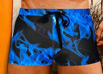 Maillot de bain homme, modèle à jambes carrées. Taille S (Bleu) - Photo 1/4