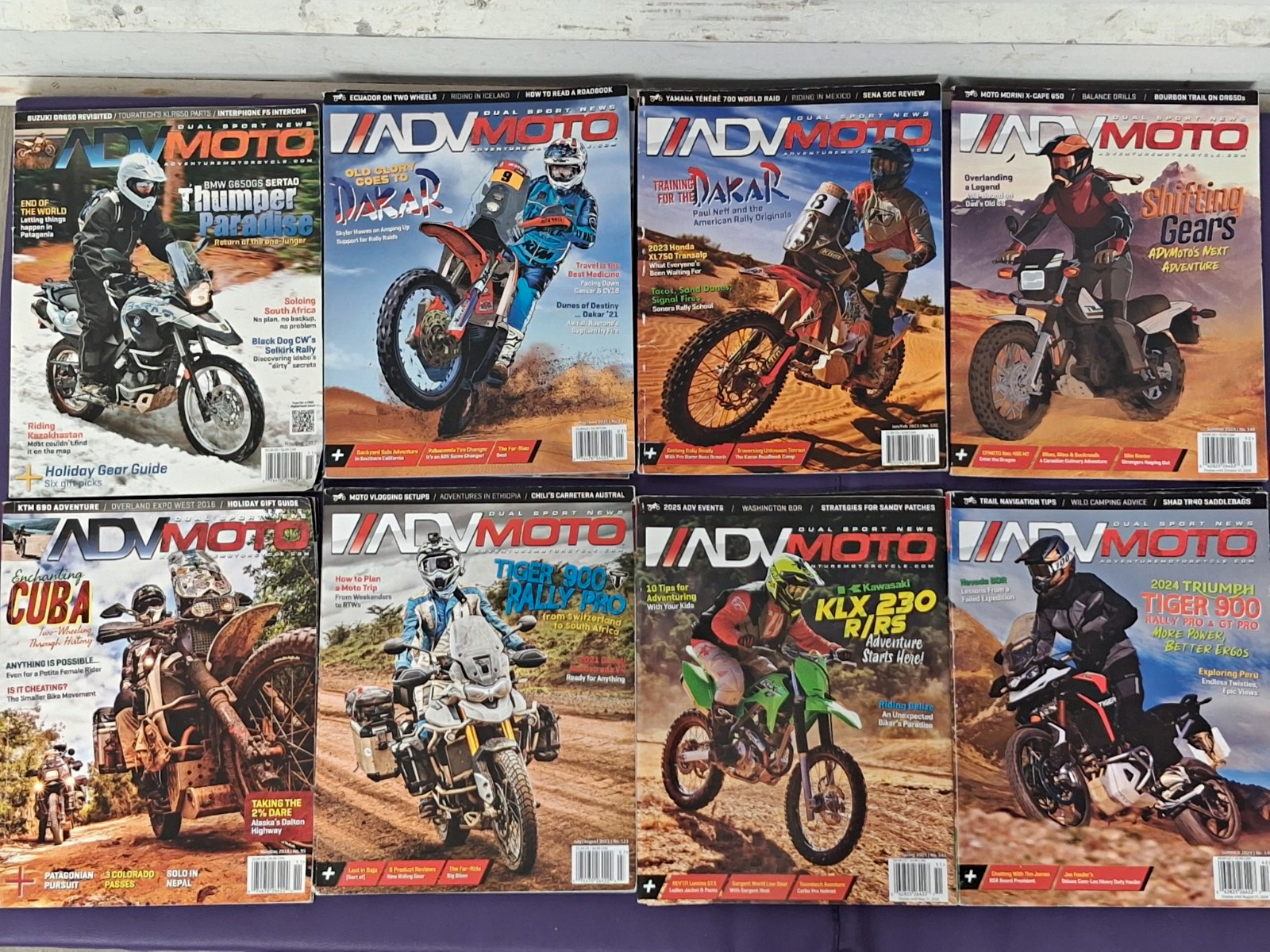 8x Adventure Motorcycle Magazines "Adventure Moto" Lot - Various Issues