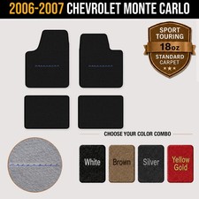 Vintage Script Logo Front Rear Floor Mats For 06-07 Monte Carlo Acj