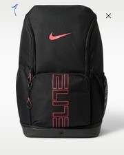 Nike Varsity Elite Backpack Black and Black Laser Crimson HM9965-011 32L