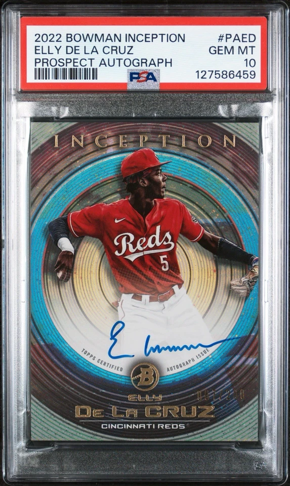 2022 Bowman Inception Elly De La Cruz Prospect Autograph /200 Reds PSA GEM 💎 10 - Image 2 of 4