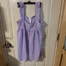 SHEIN Gingham Mini Dress Purple Large