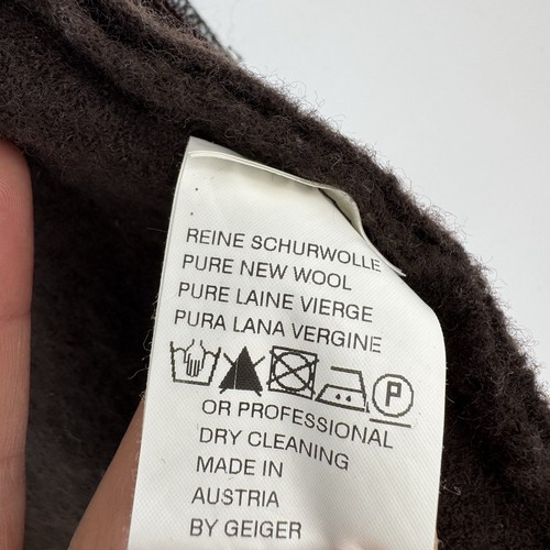 Geiger Austria reine Wolle Weste Damen 42 dunkelbraun hellblau durchgehender Reißverschluss - Bild 6 von 8