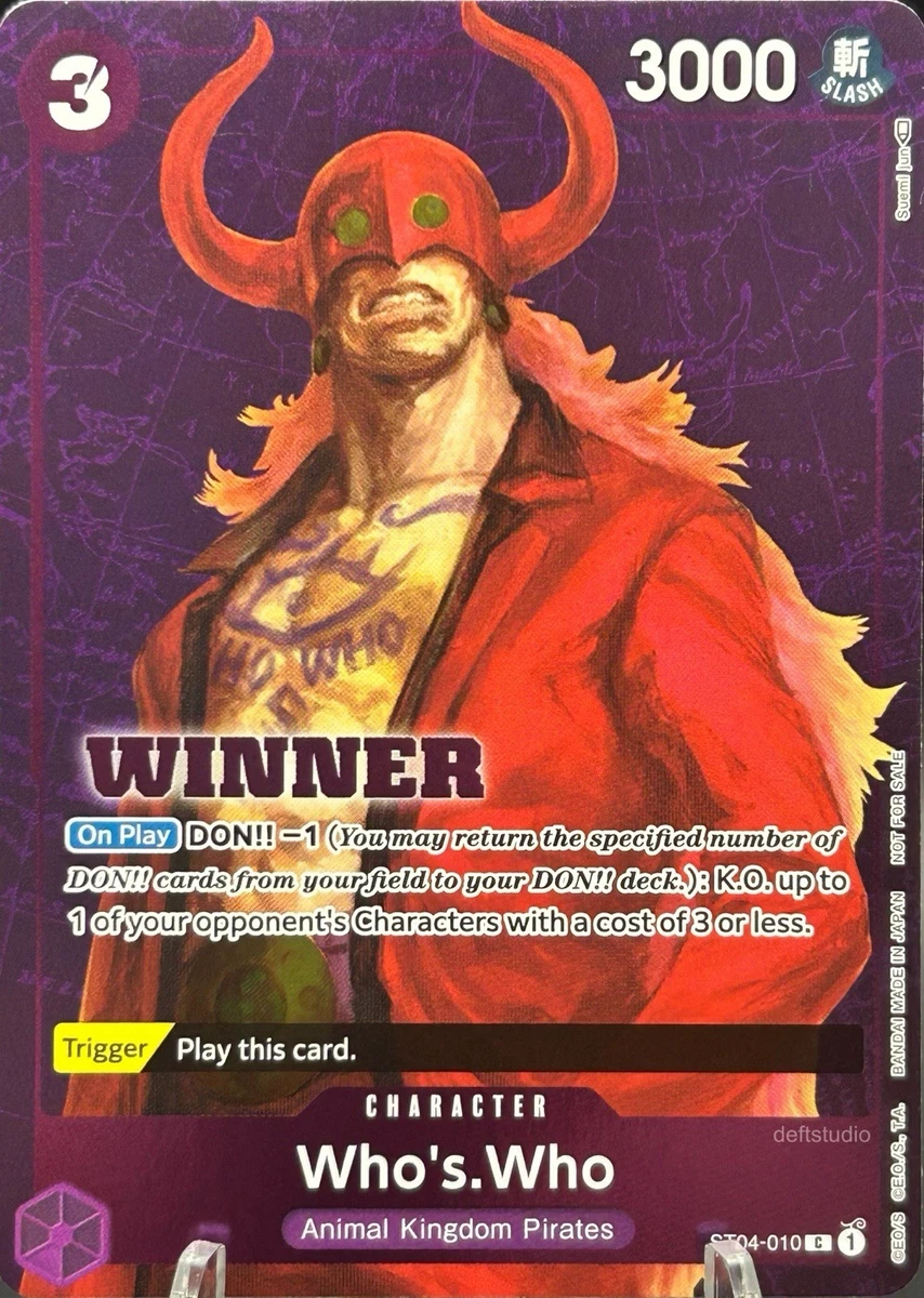 Who's.Who [Winner] ST04-010 One Piece Promotion Cards for sale | eBay
