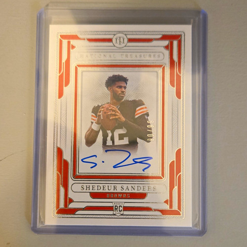 Panini 2025 National Treasures Shedeur Sanders RC Auto RSFP-SSS /99 Browns