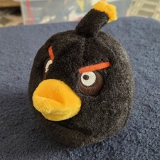 Angry Birds Bomb Stuffed Plush Toy Black Commonwealth 2010 Rovio 6" No Sound