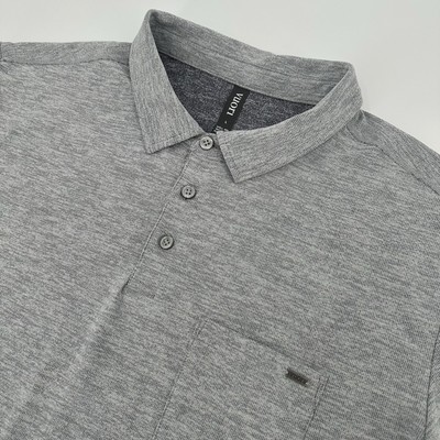 Vuori Polo Shirt Mens Large Gray Short Sleeve Pocket Active Casual Stretch