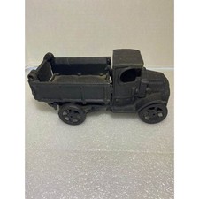 Vintage 1920s Cast Iron Dump Truck , Dark Green 9 inch