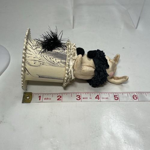 Dee Foust Bethany Lowe Bonne Annee Rabbit Clown Paper Mache trinket box Rare - Picture 9 of 10