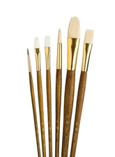 REALVALUE BRUSH SET 6CT LONG BROWN NATURAL & SYNTHETIC BRISTLES