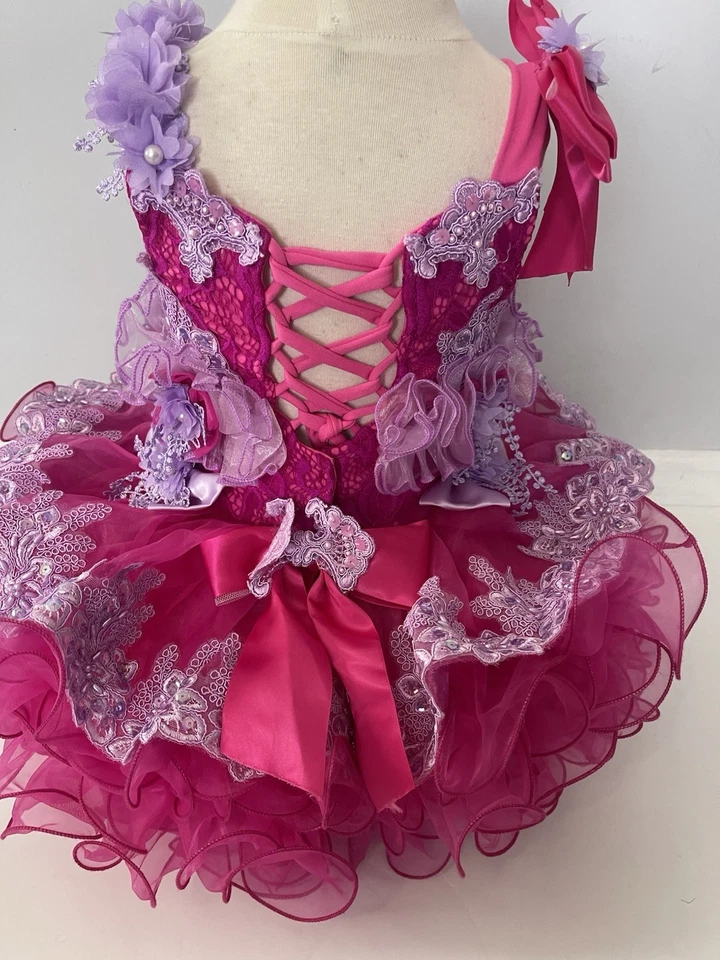 Vestido de verano princesa con concurso de cumpleaños cupcake rosa lila para niñas. Foto 3 de 4