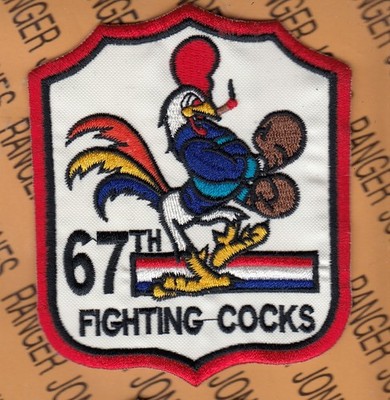 USAF Air Force 67th Fighter Sq FS FIGHTING COCKS ~4.25'' patch c/e C