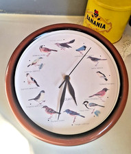 Pendule murale QUARTZ 25cm "Horloge chants d'oiseaux" Bon fonctionnement TBE
