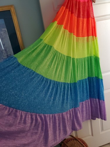 PITUSA Pride Rainbow Tiered Maxi Dress Beach Travel Pool Cruise Summer One Size - Picture 5 of 8