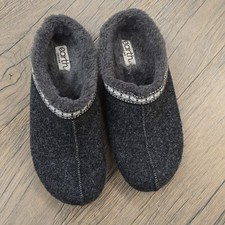 Earth Origins Womens Faux Fur Lined Slippers Size 7 Gray