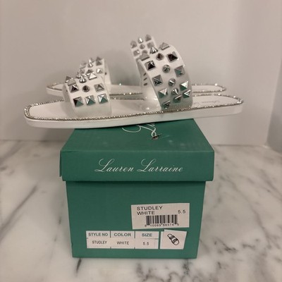Lauren Lorraine white sandal studded 5.5 Studley NIB New Rocker Rock Cosplay