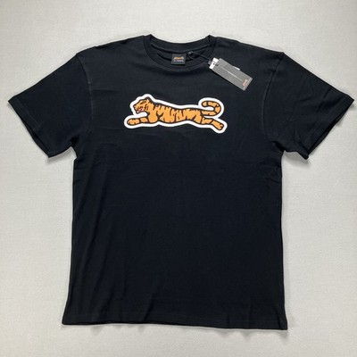 Le TIGRE Mens Flocked Big Tiger Graphic T-Shirt Black 100% Cotton Size Large NWT